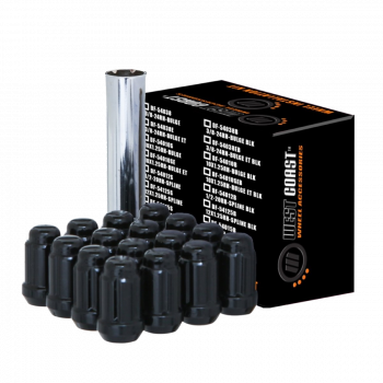 12MM X 1.25 TAPER SPLINE BLK LUG PK16